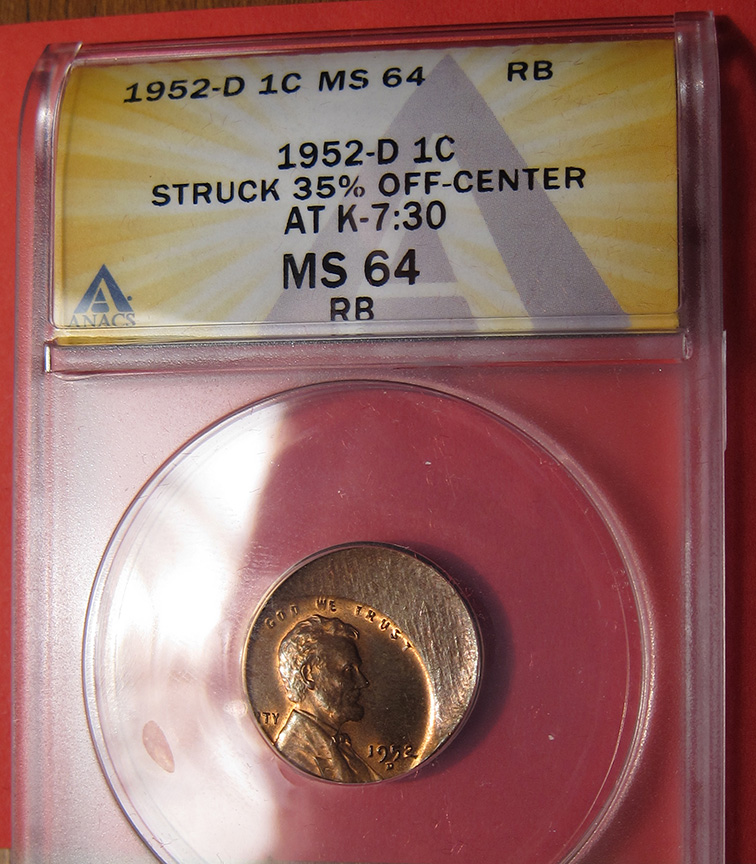 1952-D-Lincoln-Wheat-Cent-Mint-Error---O/C-With-Texture---Stop-The-Presses!