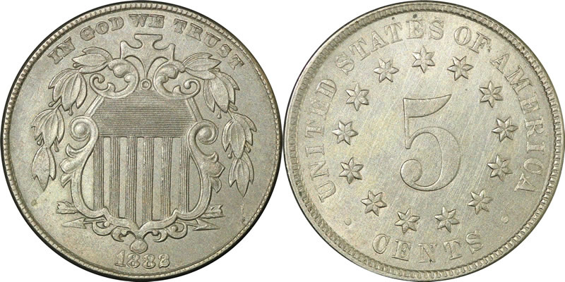 1882 Shield Nickel 