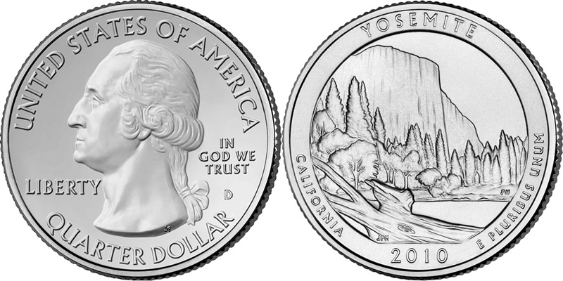 2010 D Yosemite National Park America the Beautiful Quarter 