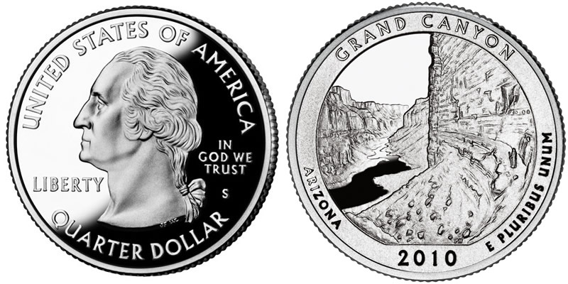 2010 S Grand Canyon National Park America the Beautiful Quarter 