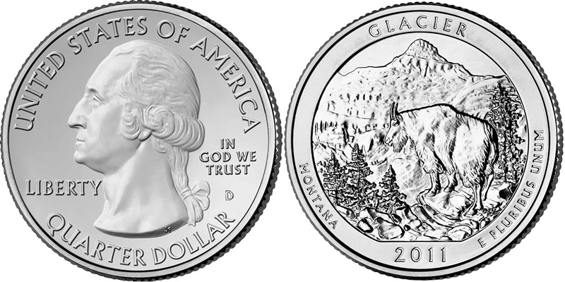 2011 D Glacier National Park America the Beautiful Quarter 