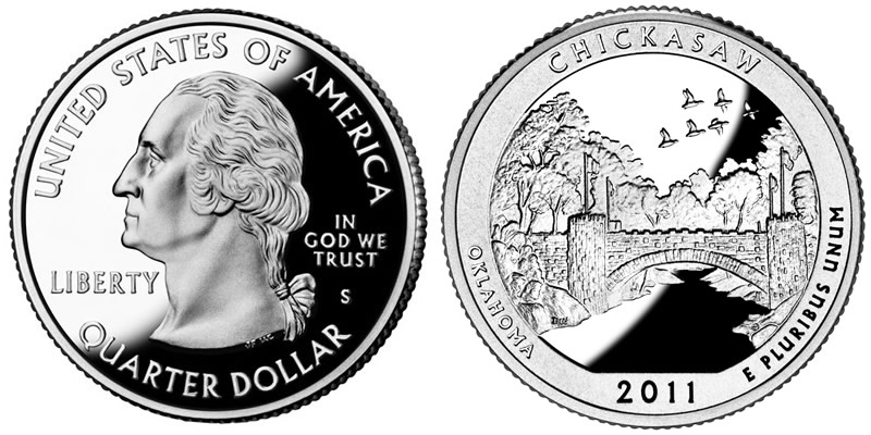 2011 S Proof Chickasaw National Recreation Area America the Beautiful Quarter 