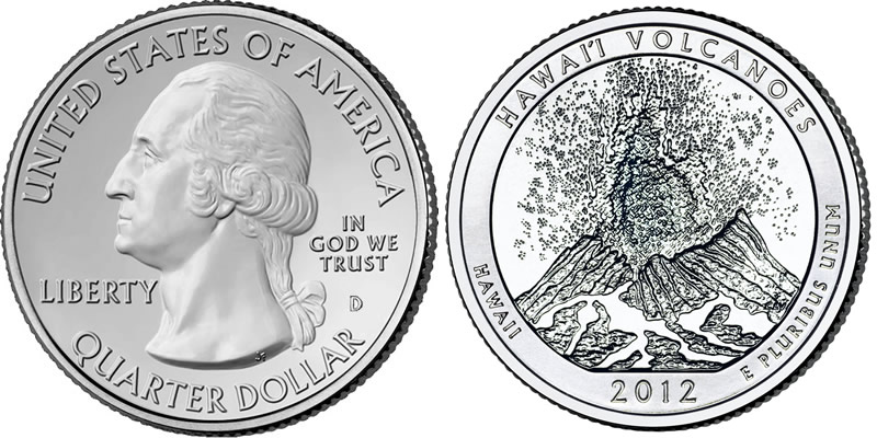 2012 D Hawaii Volcanoes National Park America the Beautiful Quarter 