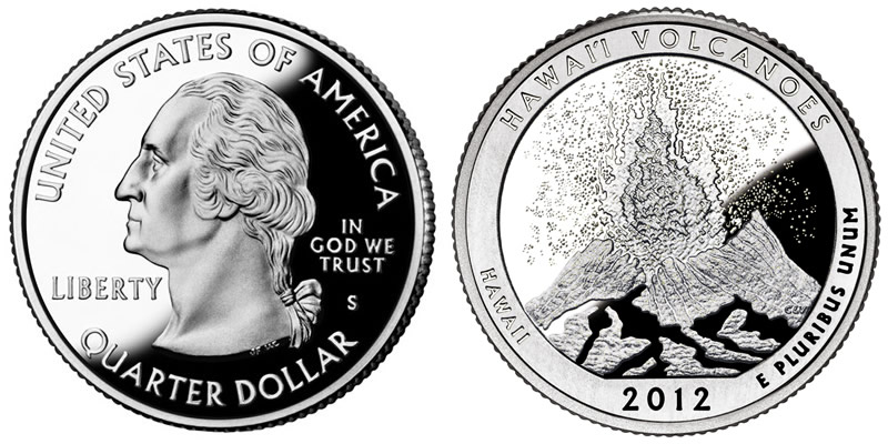 2012 S Hawaii Volcanoes National Park  America the Beautiful Quarter 