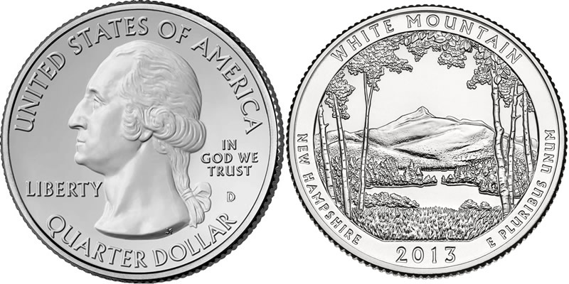 2013 D White Mountain National Forest America the Beautiful Quarter 