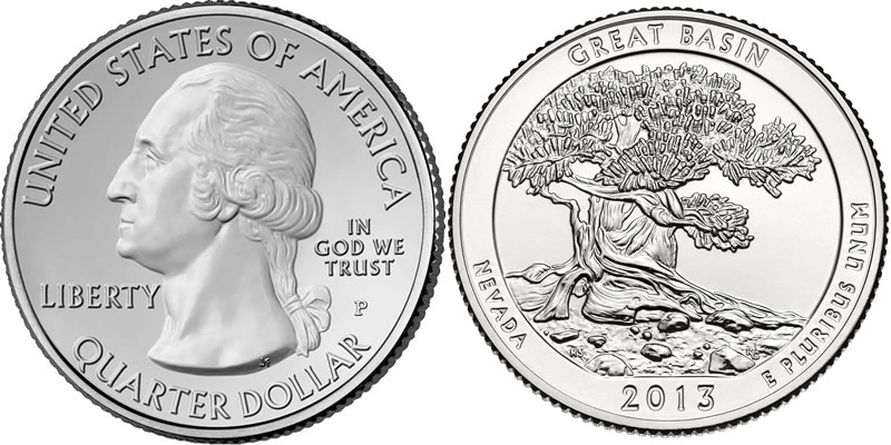 2013 P Great Basin National Park America the Beautiful Quarter 