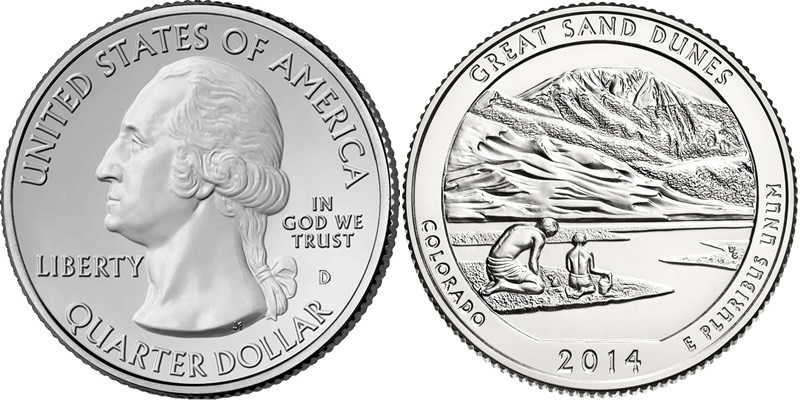 2014 D Great Sand Dunes National Park America the Beautiful Quarter 