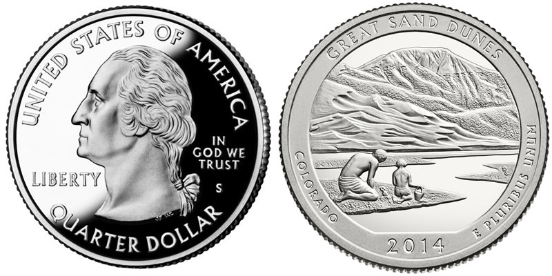 2014 S Great Sand Dunes National Park  America the Beautiful Quarter 