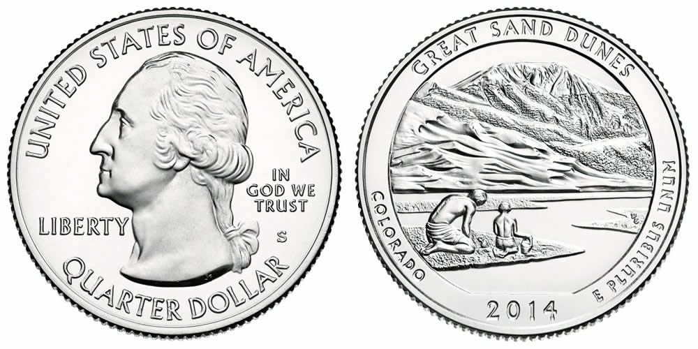 2014 S Great Sand Dunes National Park America the Beautiful Quarter 