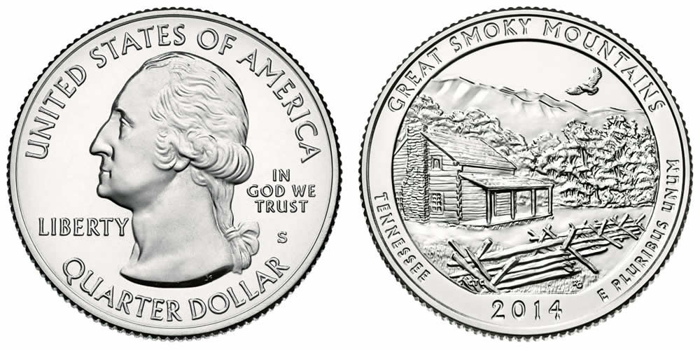 2014 S Great Smoky Mountains National Park America the Beautiful Quarter 