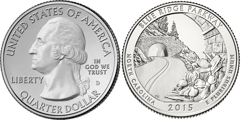 2015 D Blue Ridge Parkway America the Beautiful Quarter 