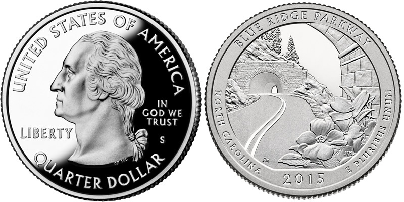 2015 S Blue Ridge Parkway  America the Beautiful Quarter 