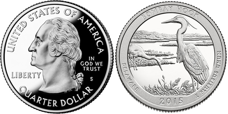 2015 S Bombay Hook National Park  America the Beautiful Quarter 