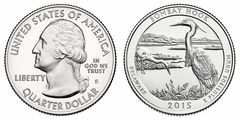 2015 S Bombay Hook National Park America the Beautiful Quarter 