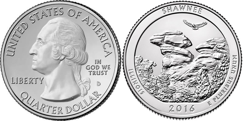 2016 D Shawnee National Forest America the Beautiful Quarter 