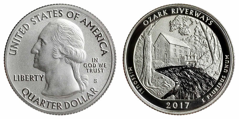 2017 S Ozark National Scenic Riverways  America the Beautiful Quarter 