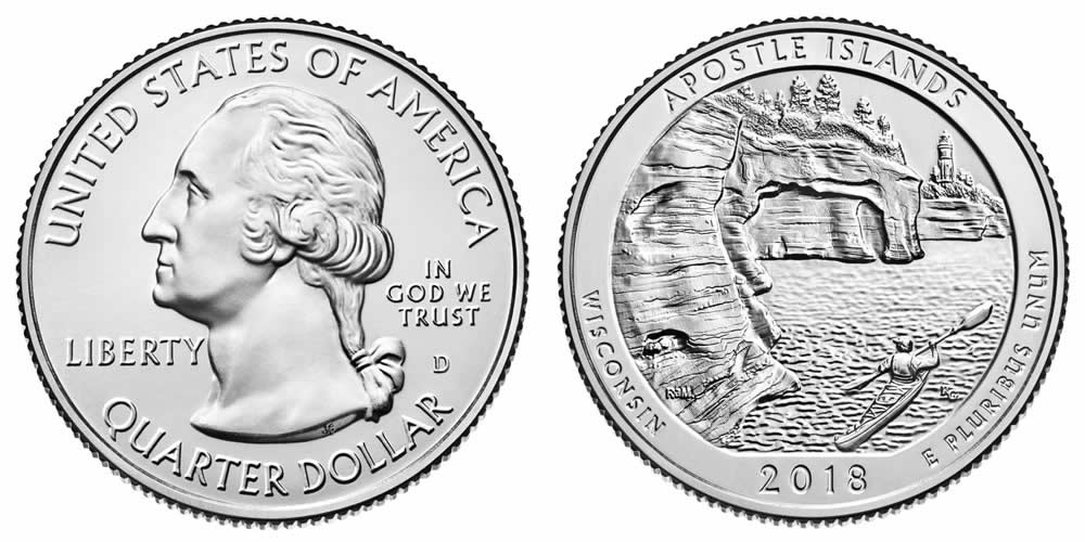 2018 D Apostle Islands National Lakeshore (Wisconsin) America the Beautiful Quarter 