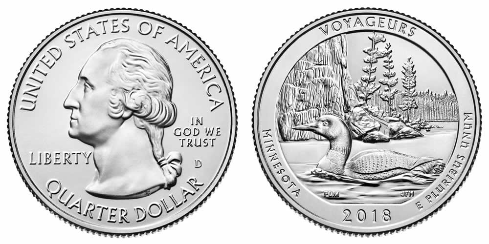 2018 D Voyageurs National Park (Minnesota) America the Beautiful Quarter 