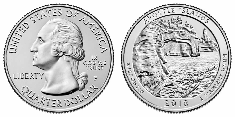 2018 P Apostle Islands National Lakeshore (Wisconsin) America the Beautiful Quarter 