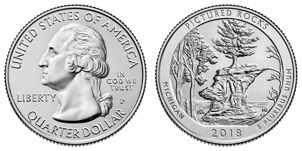 2018 P Pictured Rocks National Lakeshore (Michigan) America the Beautiful Quarter 