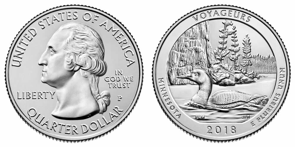 2018 P Voyageurs National Park (Minnesota) America the Beautiful Quarter 