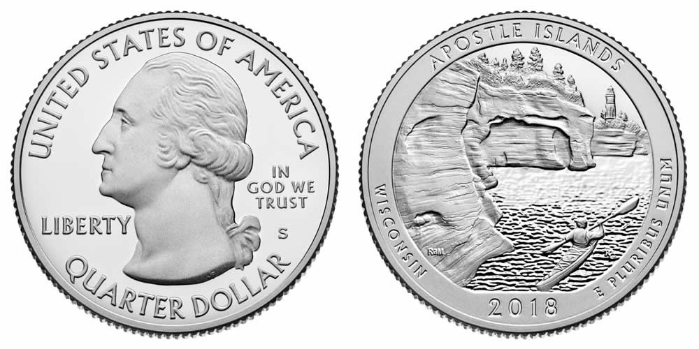 2018 S Apostle Islands National Lakeshore (Wisconsin)  America the Beautiful Quarter 