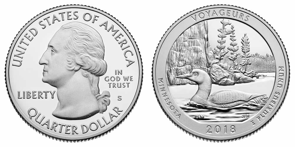 2018 S Voyageurs National Park (Minnesota)  America the Beautiful Quarter 