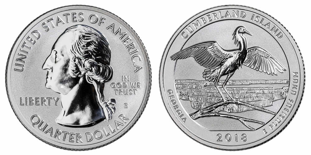 2018 S Cumberland Island National Seashore (Georgia)    America the Beautiful Quarter 