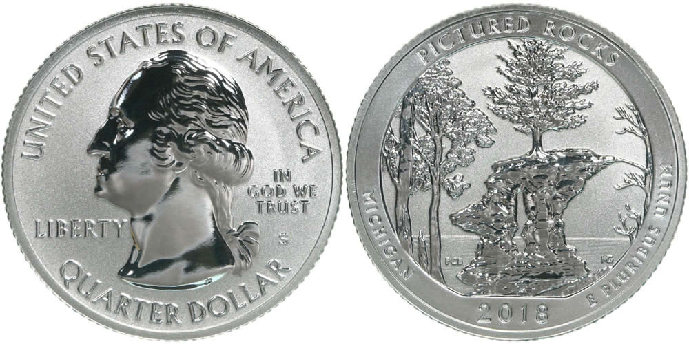 2018 S Pictured Rocks National Lakeshore (Michigan)    America the Beautiful Quarter 