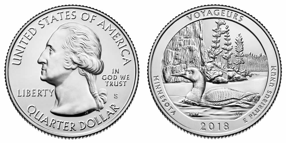 2018 S Voyageurs National Park (Minnesota) America the Beautiful Quarter 