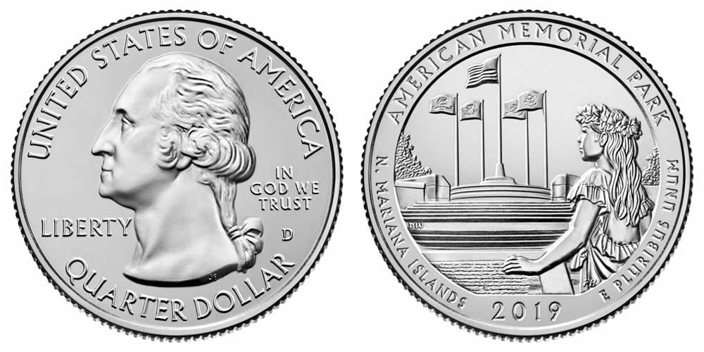 2019 D American Memorial Park (Northern Mariana Islands) America the Beautiful Quarter 