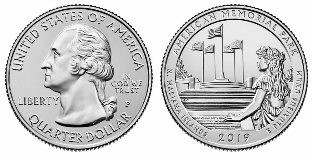 2019 P American Memorial Park (Northern Mariana Islands) America the Beautiful Quarter 