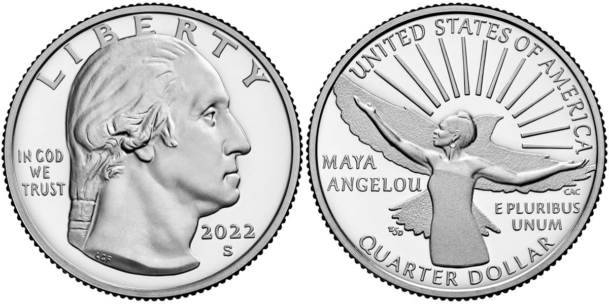 2022 S Maya Angelou  American (Prominent) Women Quarter 