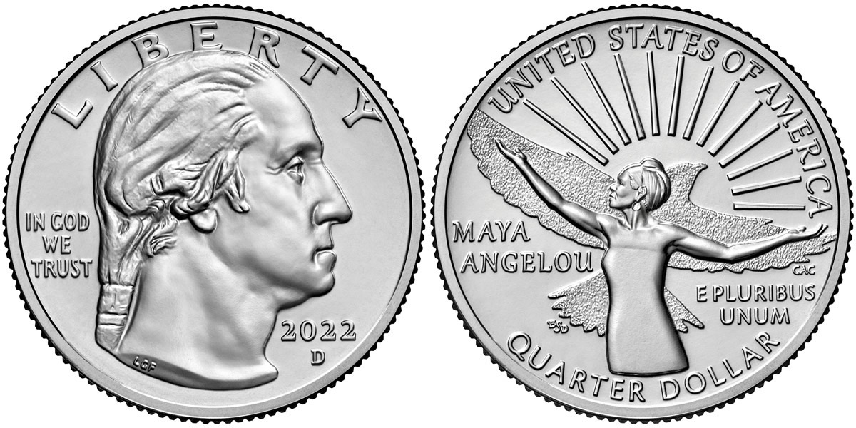 2022 D Maya Angelou American (Prominent) Women Quarter 