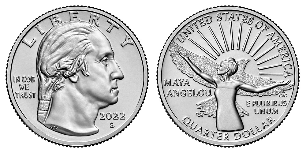 2022 S Maya Angelou American (Prominent) Women Quarter 