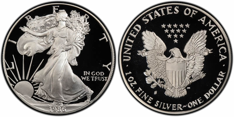 1986 S Proof American Silver Eagle 