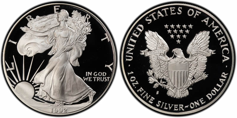 1992 S Proof American Silver Eagle 