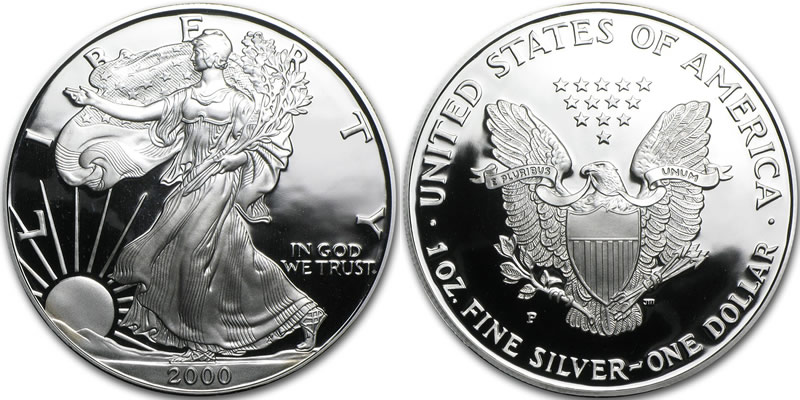 2000 P Proof American Silver Eagle 