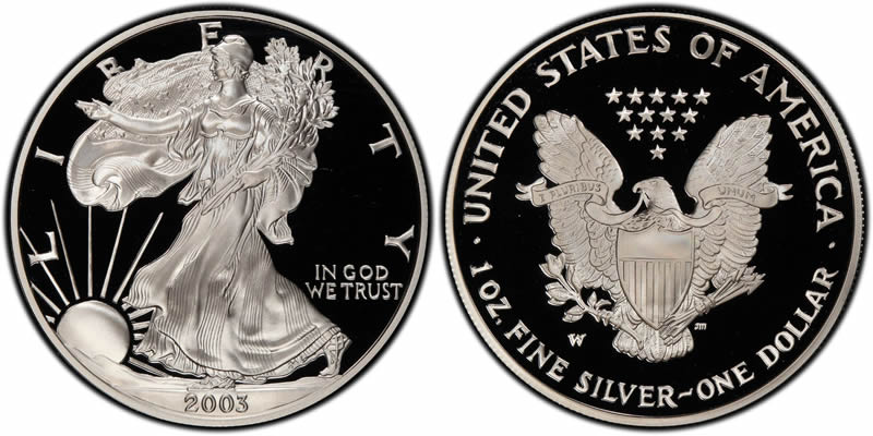 2003 W Proof American Silver Eagle 