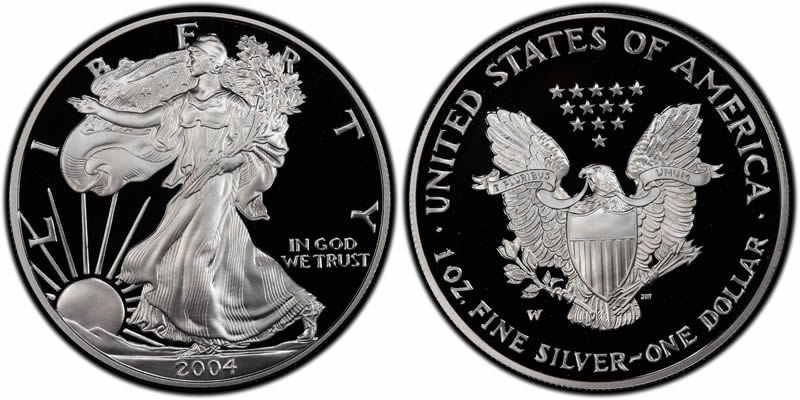 2004 W Proof American Silver Eagle 