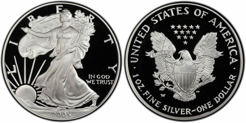 2005 W Proof American Silver Eagle 