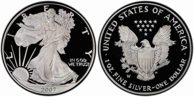 2007 W Proof American Silver Eagle 