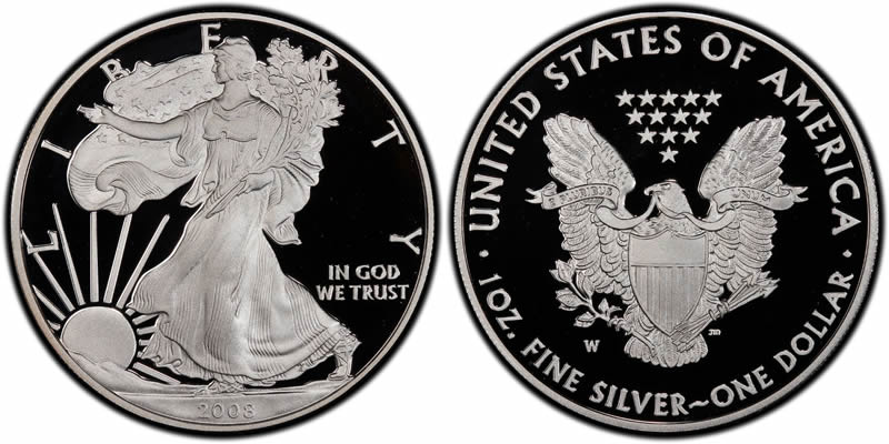 2008 W Proof American Silver Eagle 