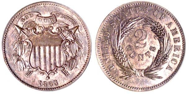 1863 Two Cent Piece 